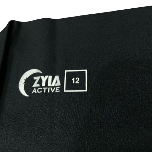 Zyia Active Womens Workout Gym Yoga Cropped Capri Leggings Black 12 High Rise - Picture 3 of 7